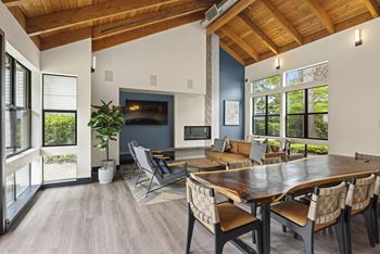 Community lounge at the lakes apartments in bellevue, wa 98007